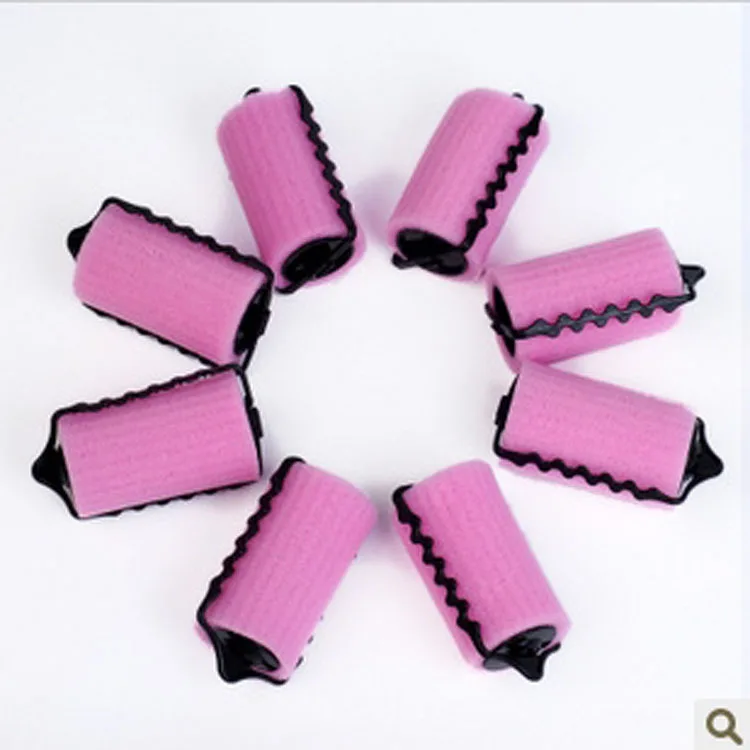 Розовая губка ролик черный пластик DIY Пена бигуди для женщин Hairwear|curler for hair|curler hair