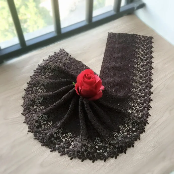 1M/lot 18cm wide dark brown/green embroidery hollow water soluble lace skirt accessories decorative materials Z1553 | Дом и сад