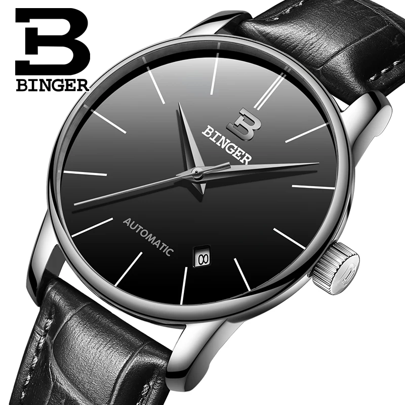 

Switzerland BINGER men's watch luxury brand Relogio Masculino water resistant Stainless steel Mechanical Wristwatches B-5005M-4