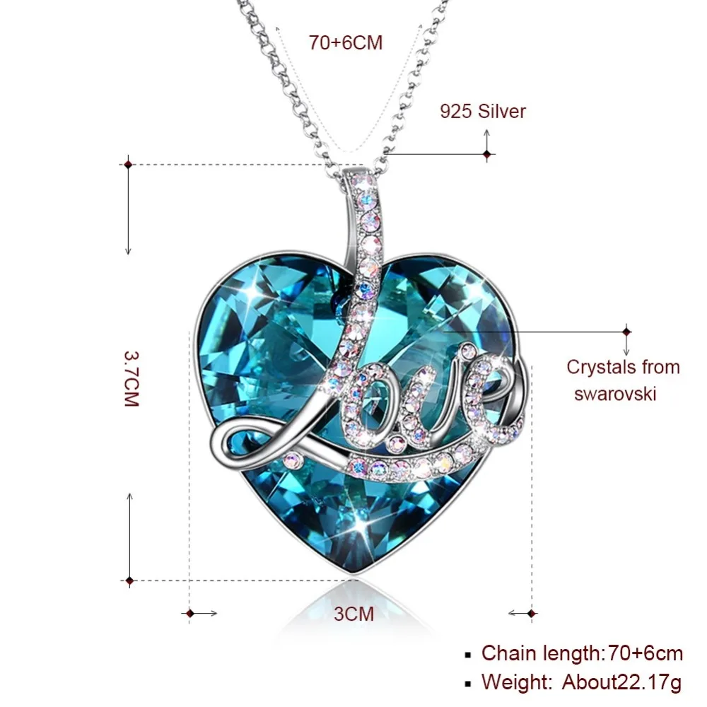 Ожерелье с кристаллами от Swarovski LEKANI 925 пробы модное ювелирное изделие кулон в