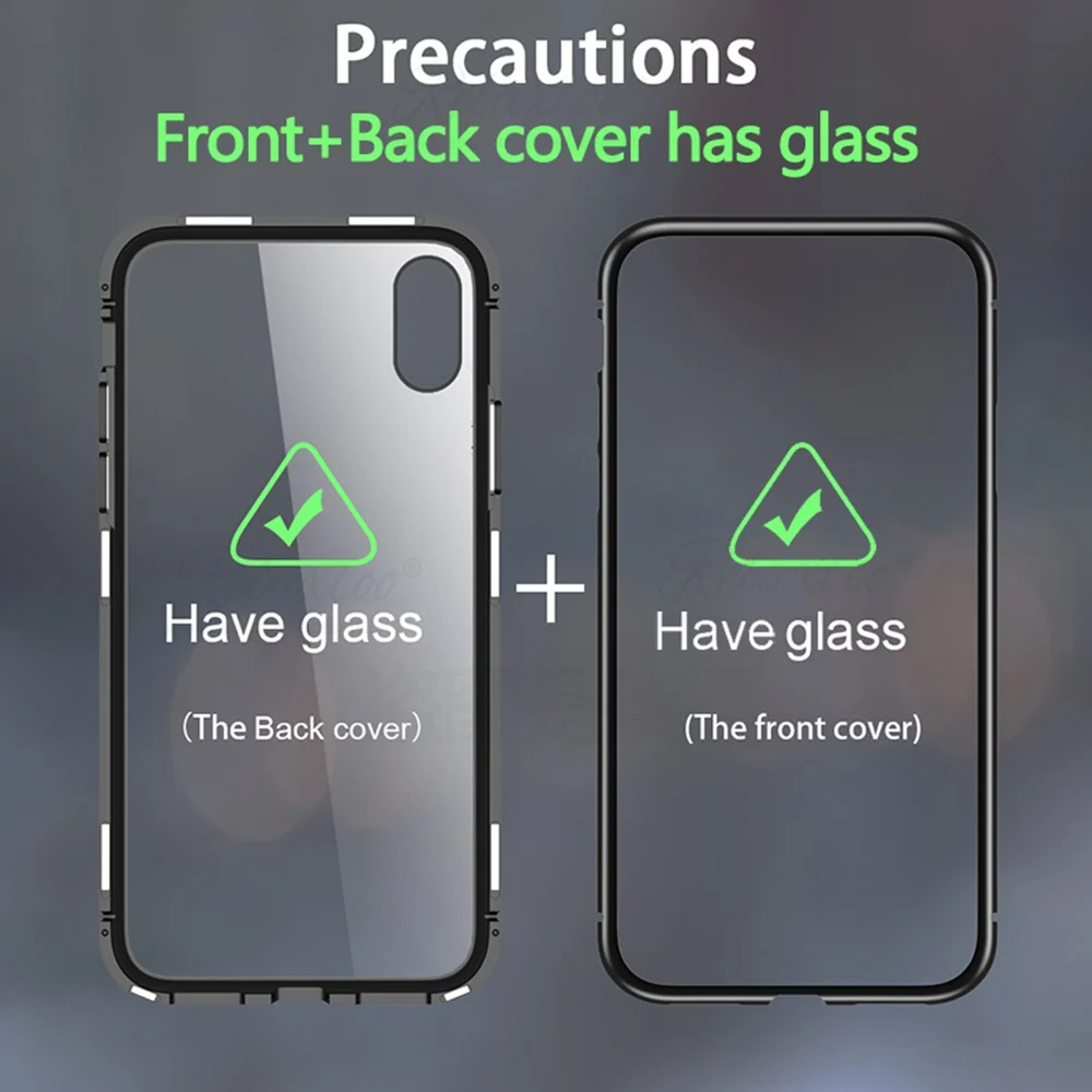 KISSCASE магнитное закаленное стекло чехол для iPhone X 7 8 6 6S Plus XR двухсторонние Чехлы XS