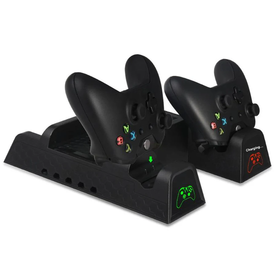 Yoteen Вертикальная охлаждающая подставка кулер зарядная станция для xbox One/xbox ONE S/xbox ONE X с 2 перезаряжаемыми батареями