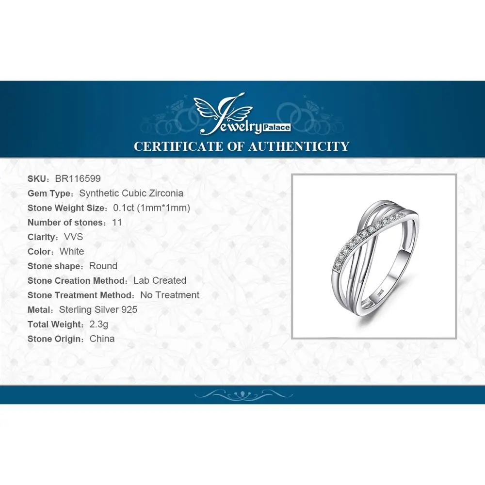 

JPalace Infinity Wedding Rings 925 Sterling Silver Rings for Women Stackable Anniversary Ring Eternity Band Silver 925 Jewelry