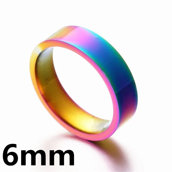 Манго классическое мужское женское Радужное красочное кольцо из титановой стали