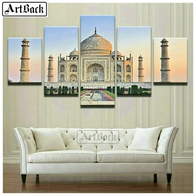 

Ramadan gift 5 paintings mosque castle 5d diy diamond painting islamic full square 3d diamond embroidery muslim sticker