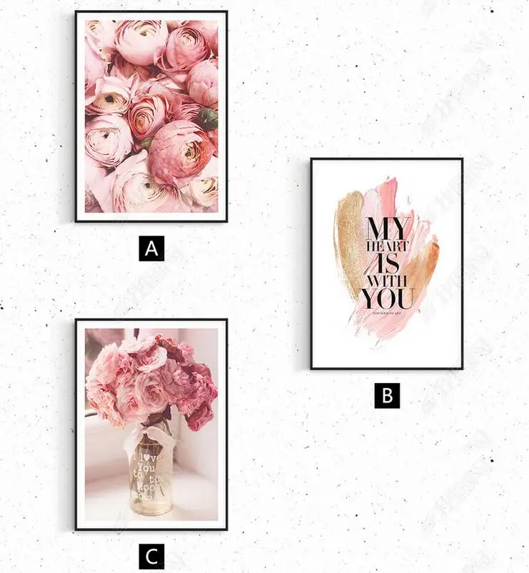 

Modern Pink Rose Flowers Canvas Paintings Posters Prints Valentine's Gift Wall Art Picture Bedroom Home Decor No Framed Art