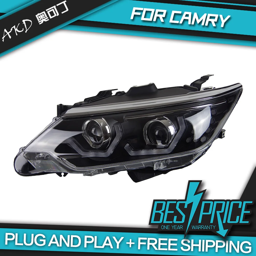 

Car Styling for Camry Headlights 2015 LED Headlight LED DRL Dynamic Signal Hella 5 Bi-Xenon Projector Lens Hid D2H