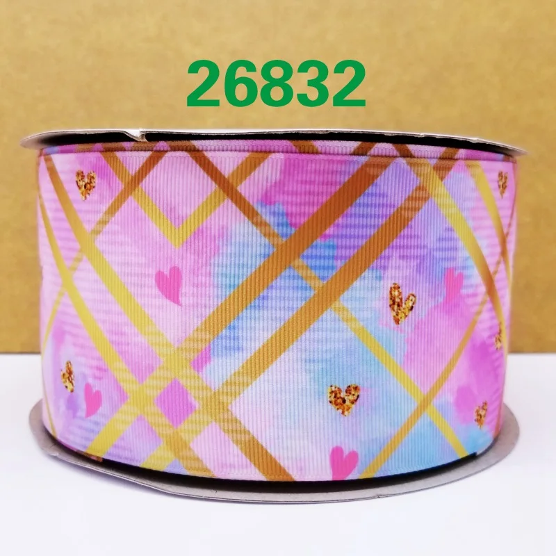 26832 50 ярдов мультфильм напечатанный grosgrain ленты 26818 - Цвет: 26832