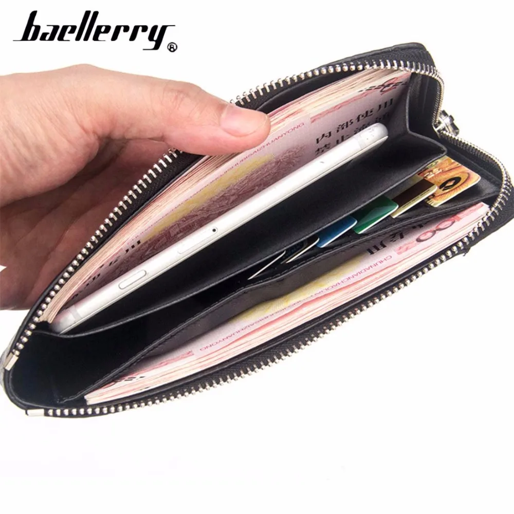 Baellerry мужской кожаный кошелек крокодиловый узор натуральная кожа высокое