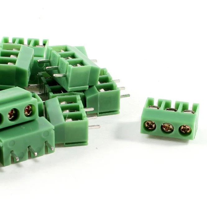 20 шт. 3-контактный 5-миллиметровый Шаг монтажа печатной платы винтовой клеммный