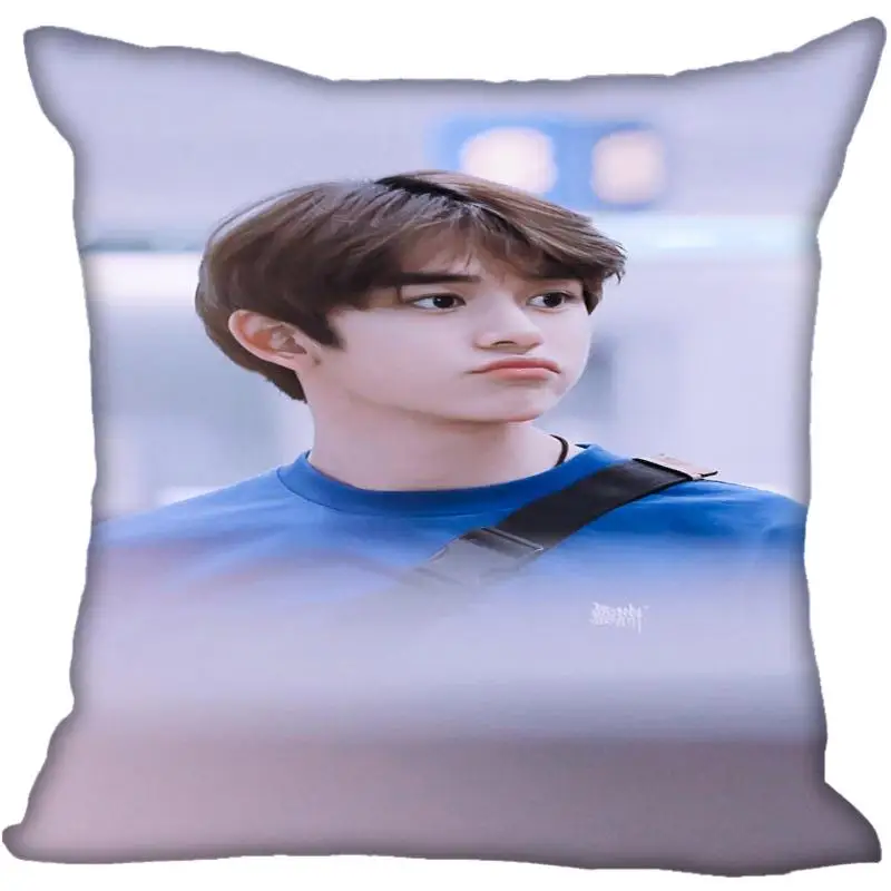2 Fan Xi, хит, на заказ, KPOP NCT Lucas, принтованная шелковая квадратная наволочка, для дома, декоративная, на молнии, атласная наволочка(одна сторона - Цвет: 2