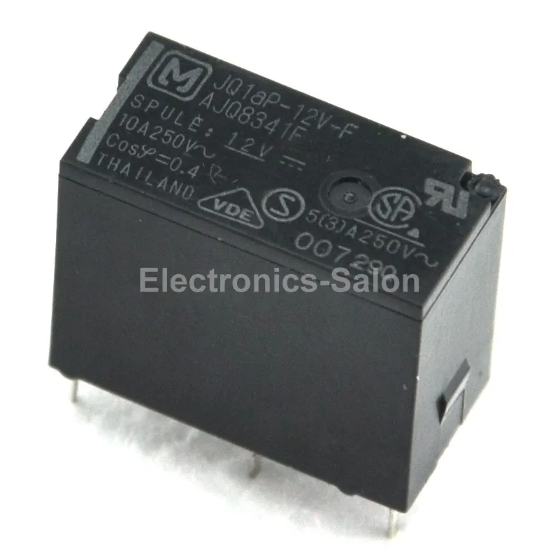 (2 шт./лот) JQ1aP-12V-F 10A небольшой Мощность реле SPST / 1 Form A AC/DC 12V. |