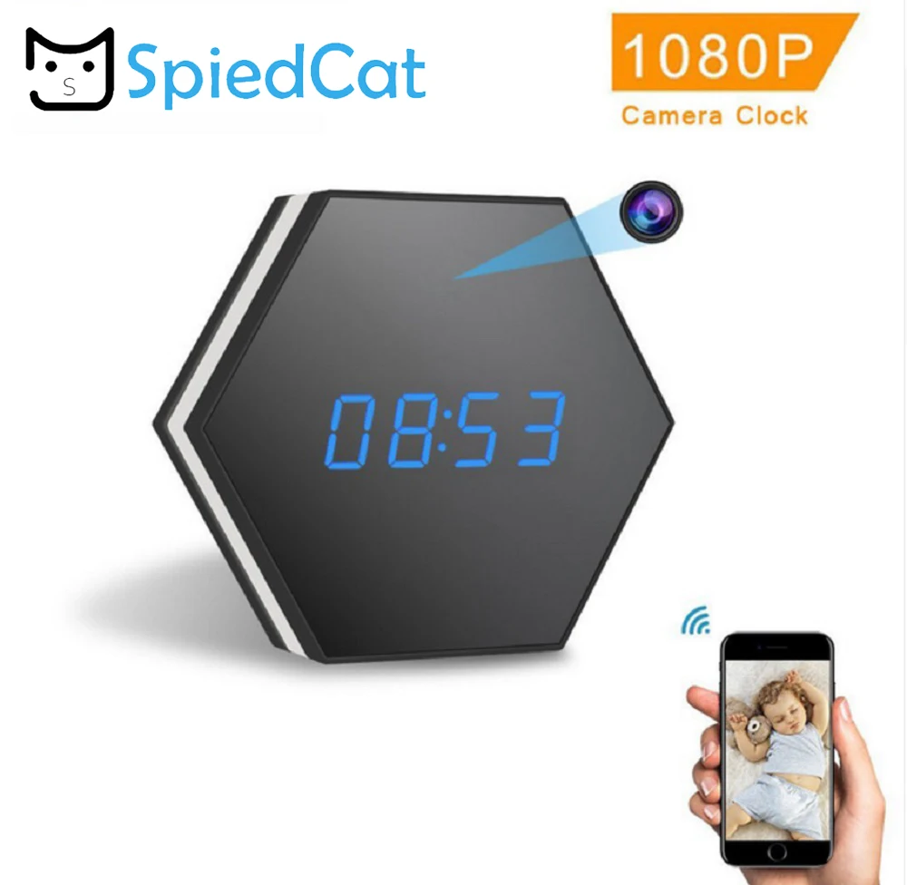Настольные часы мини камера Ночное видение электронные беспроводной Wi Fi HD IP P2P ТВ