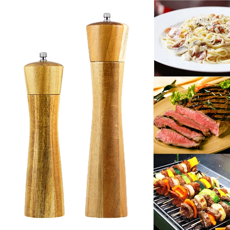 2 размера мельница для перца специй соли солонка инструмент молоть перец акация