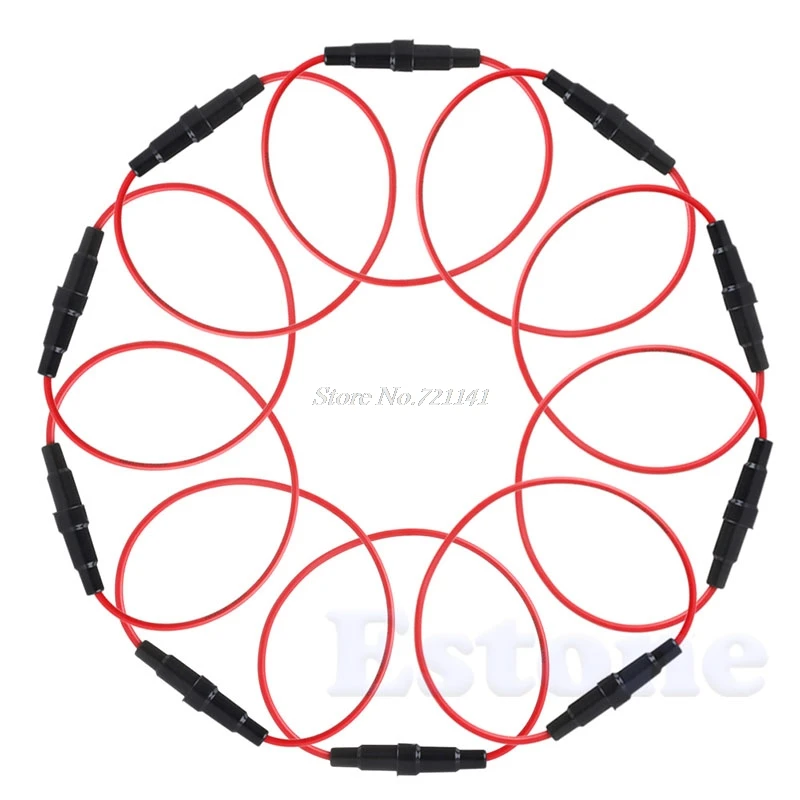 

10pcs AGC 5 x 20mm 5x20 Fuse Holder Case In-Line Screw with 22AWG Wire Cable Dropship