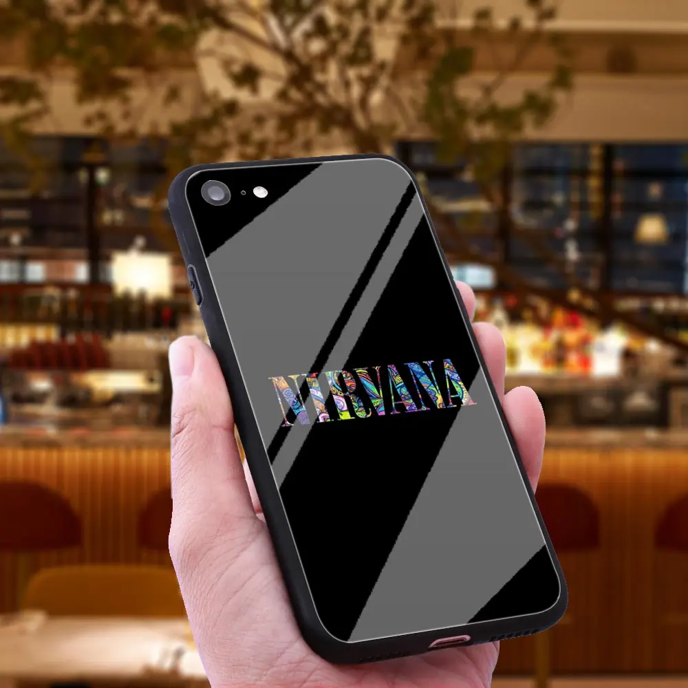 Чехол для телефона WEBBEDEPP Nirvana Kurt Cobain из закаленного стекла Apple iPhone Xr Xs Max X или 10 8 7 6 6S