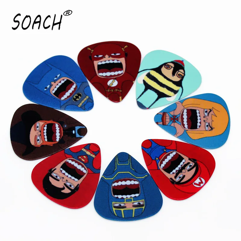 

SOACH 10pcs 0.46mm Classical guitar picks double-sided printing animation characters mixed pattern instrument accessories