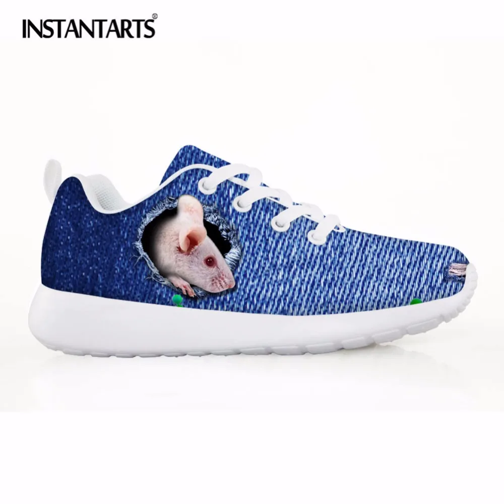 Летняя дышащая спортивная обувь INSTANTARTS с 3D рисунком животных для маленьких