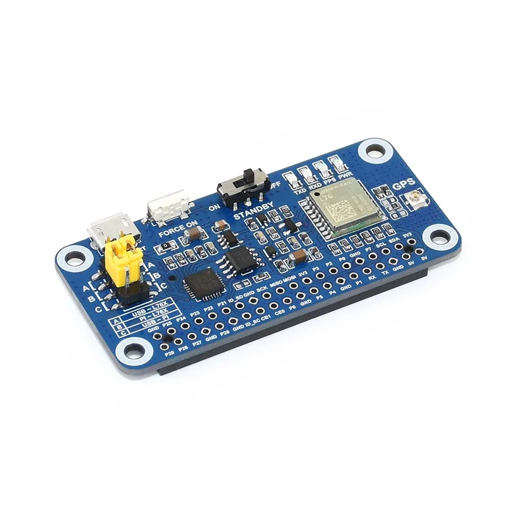 Шляпа Waveshare L76X Multi-GNSS для Raspberry Pi поддерживает интерфейс GPS BDS QZSS UART D SBAS (WAAS/EGNOS/MSAS/GAGAN)