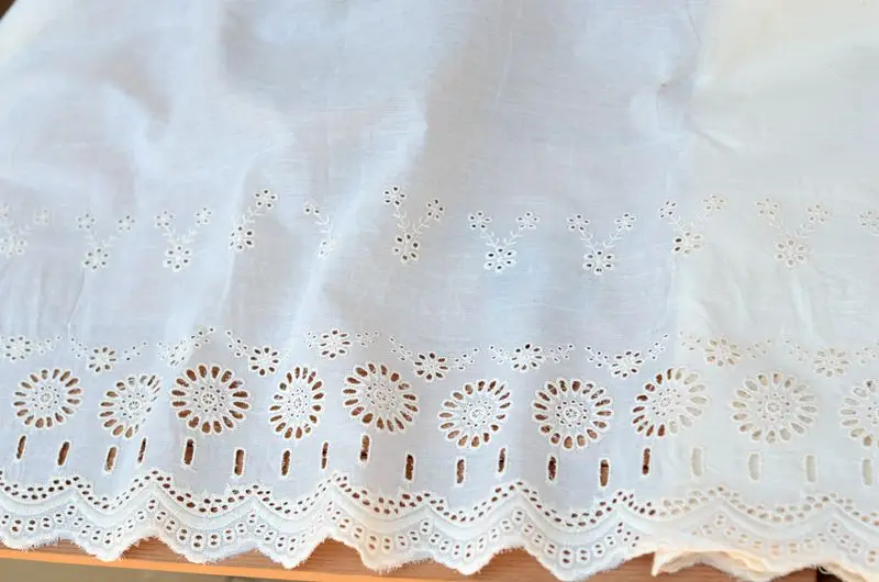 5 meter/lot 40cm 15.7&quot width beige cotton fabric embroidery tapes lace trim ribbon F7Z700P180620T | Дом и сад