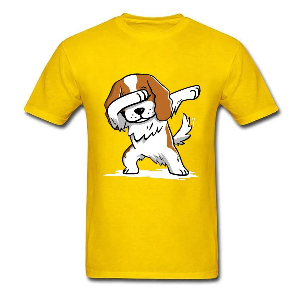 Мужские футболки из хлопка Dabbing Cavalier King Charles Dog Уникальные с короткими рукавами в
