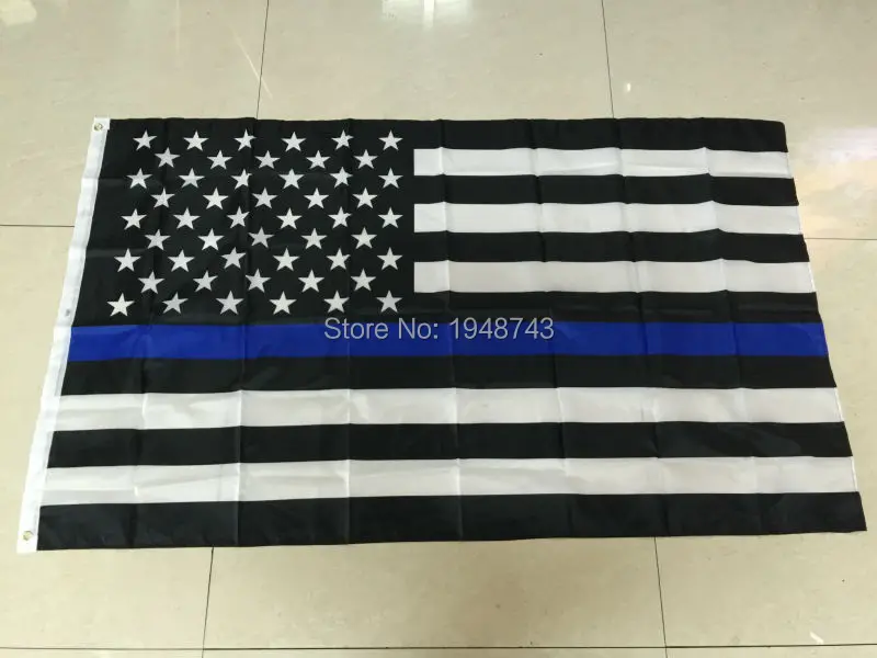 Полицейские флаги RedLine тонкие красные лески 3 на 5 футов с синими лесками черные