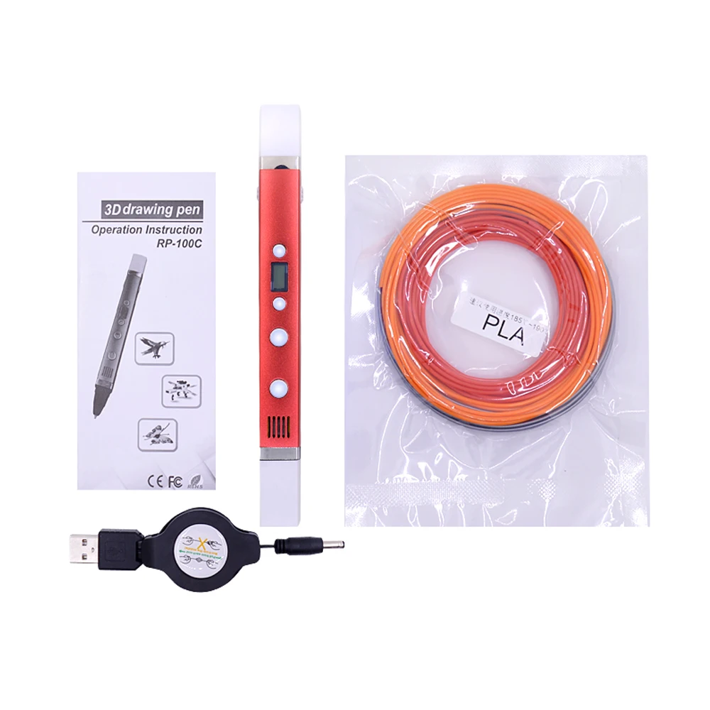 Myriwell ABS/PLA 1 75 мм DIY 3D Ручка для рисования светодиодный экран USB зарядка печати 9 м