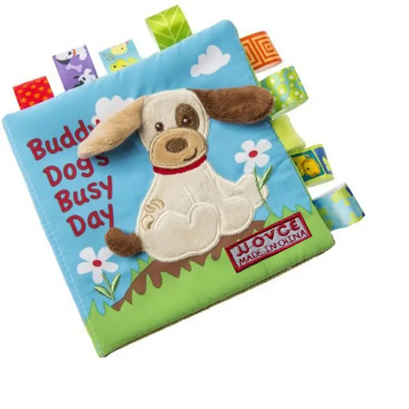 C01802 Детские игрушки, животные, обезьяна/Сова/собака, игрушки для новорожденных, Обучающие Развивающие детские тканевые книги, милая тканевая книга для малышей - Цвет: C01802