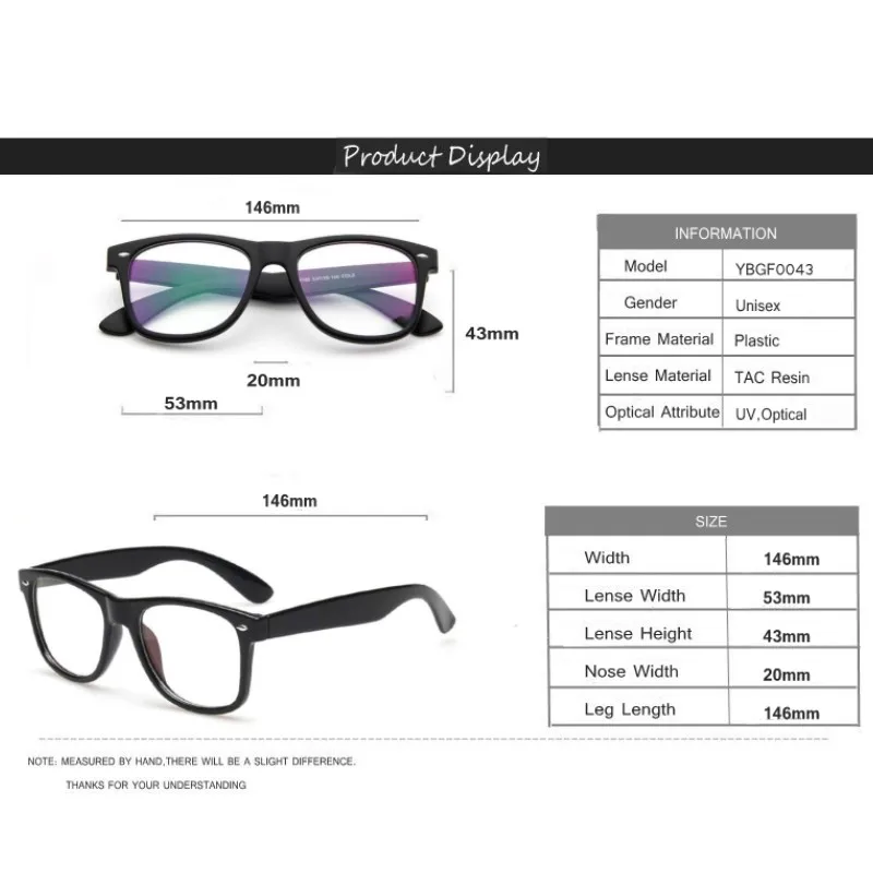 Модная оправа для очков мужчин и женщин оптических с прозрачным стеклом