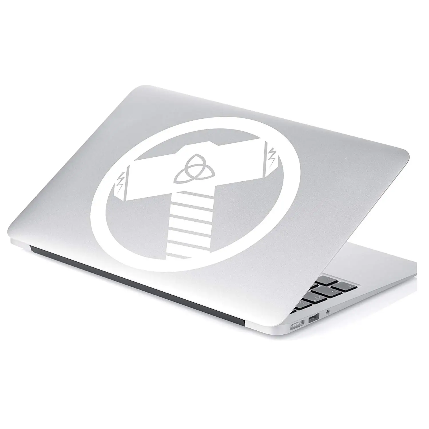 

Thor Hammer Decal Sticker for Car Window, Laptop and More. # 536 (White, 6" X 6")
