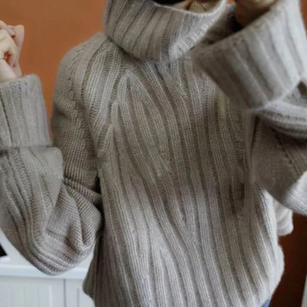 Winter New Fashion Cashmere Wool Women Warm Sweaters 2018 Casual Full Sleeve Turtleneck Loose Knitted Pullovers Female Jumpers | Женская