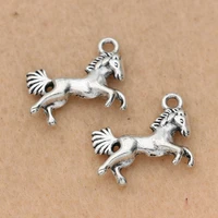 5pcs tibetan silver plated running horse charms pendants for jewelry making necklace craft handmade 16x20mm