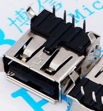 10 шт./лот A женский черный USB AF 90 градусов горизонтальный разъем|connector f|connector