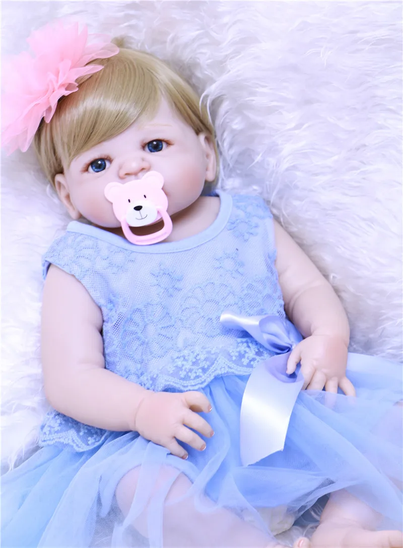 Полноразмерная силиконовая кукла реборн Bebe 55 см игрушки для новорожденных
