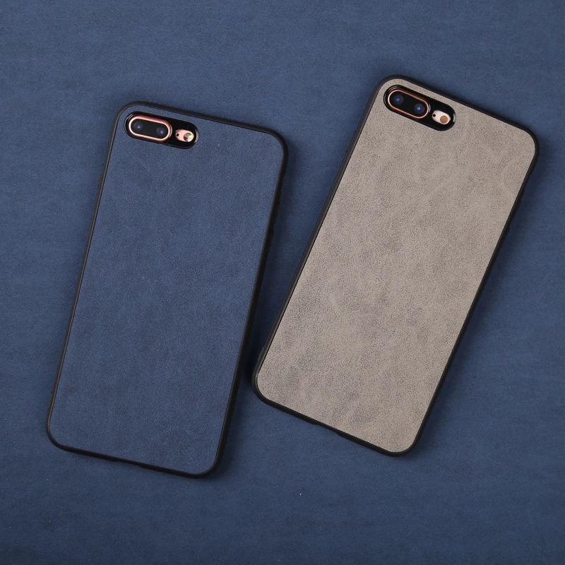 

Phone Cases For iPhone 7 8 Plus Cover Retro PU Leather Soft TPU Silicone Case For iPhone 6 6S Plus 7p 8p X Xs Max Shell