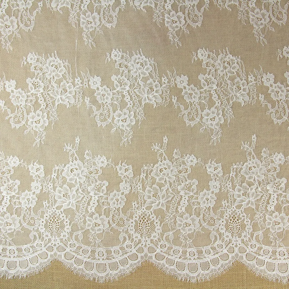 

Width 150cm 3M/lot Lace Fabric white black Eyelash Soft Lace Wedding Fabric ,Table Cloth DIY Crafts