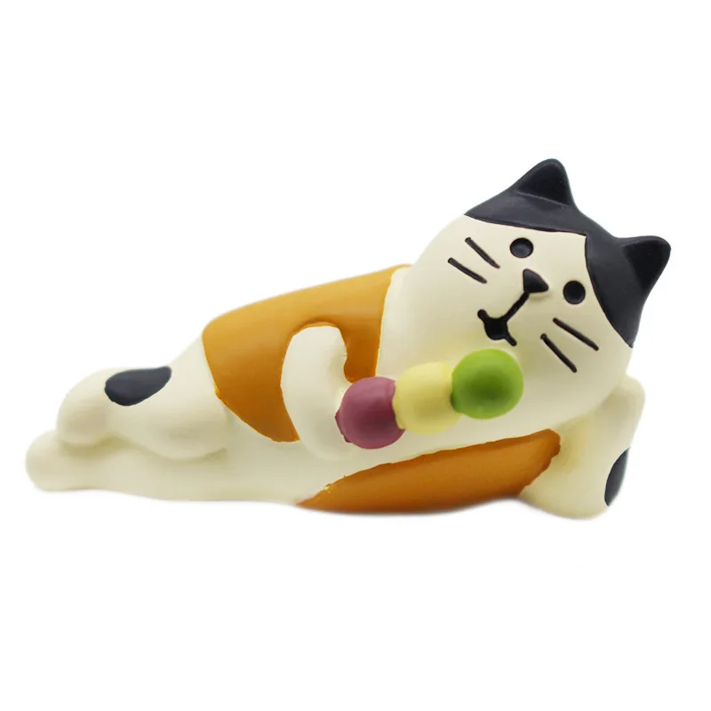 wagashi calico cat Япония kawaii Мультфильм Манеки Неко талисман счастья самурайская собака ниндзя кимоно для кошек кролик Семья вечерние sakaru мебель игрушки Фигурки - Цвет: wagashi calico cat