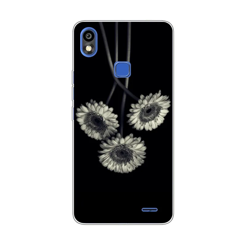 Чехол Infinix Smart 2 HD X609 силиконовый белый мягкий чехол из ТПУ с цветочным рисунком