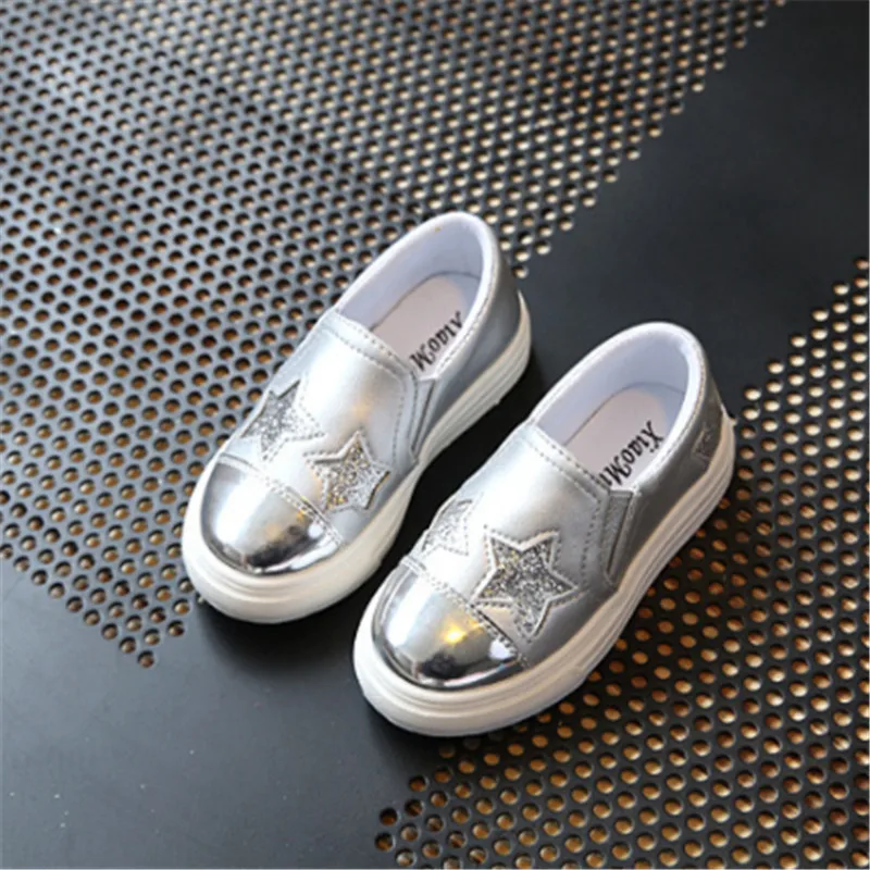 Fashion Little Kids Shoes For Girls Star Printed Slip-on Children School Infant Brand Size 26-36 | Детская одежда и обувь