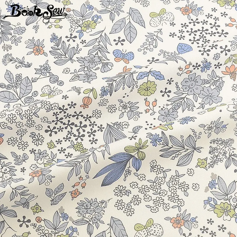 Booksew 100% хлопчатобумажная саржевая ткань с цветочным дизайном для шитья сделай