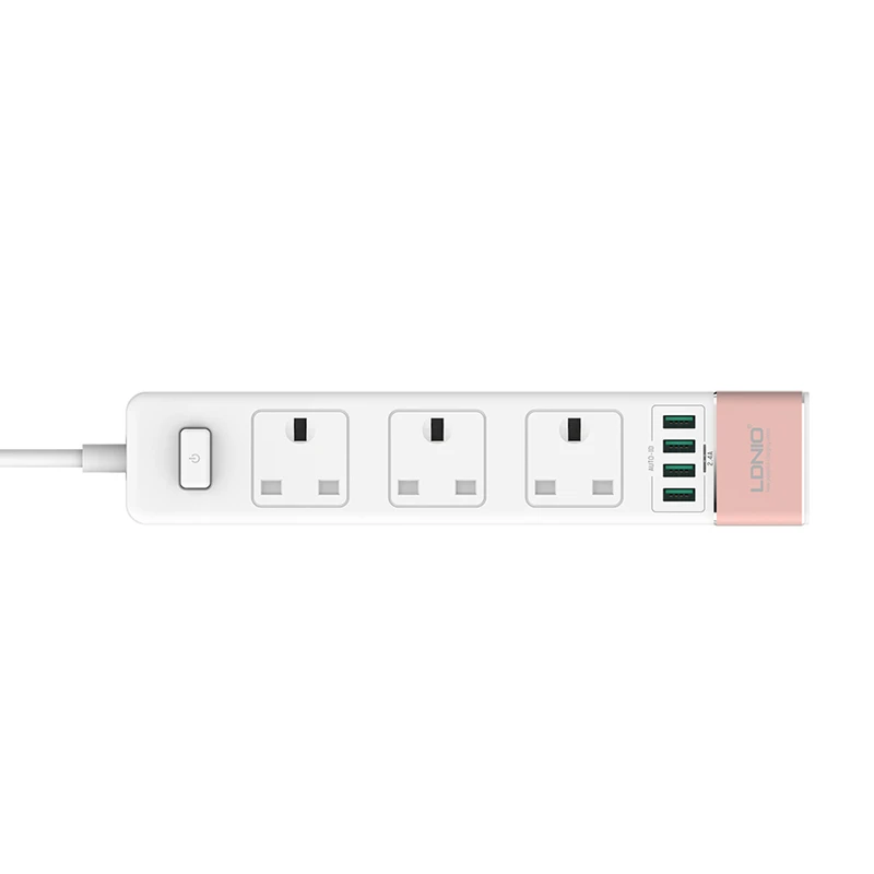 LDNIO Настольный удлинитель питания три/fou USB 250 В номинальное напряжение зарядное