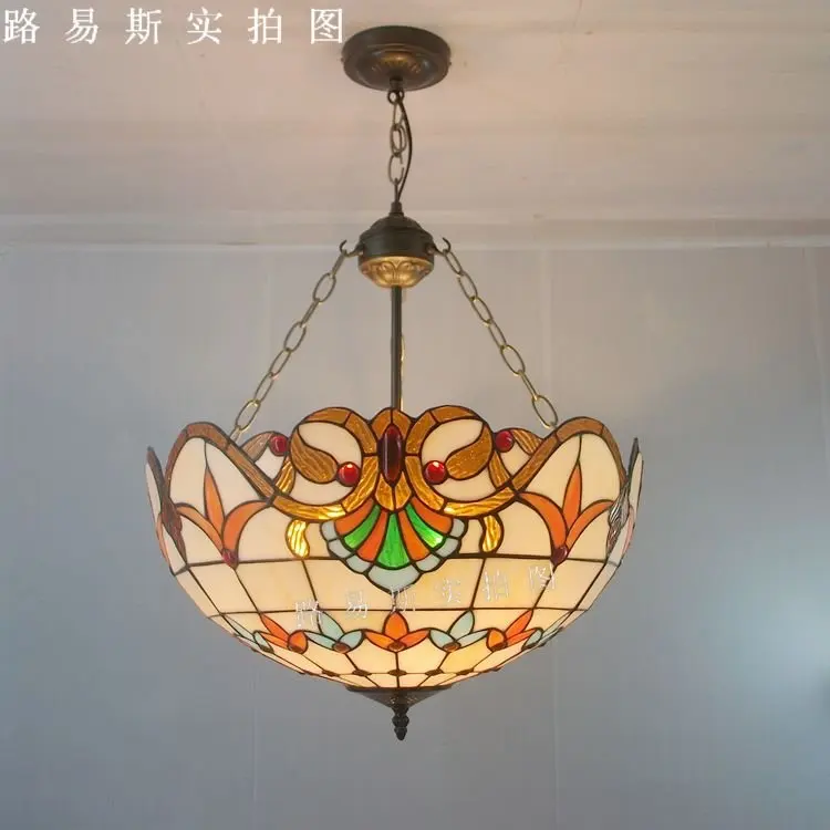 50 см Европейский стиль гостиная отель обратный кулон Тиффани лампы стекло