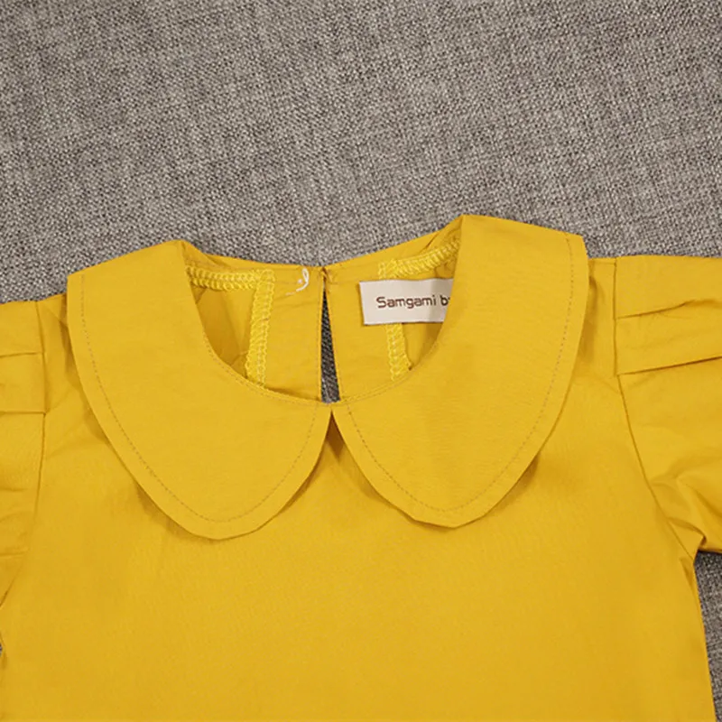 DFXD Новая Мода 2017 комплекты летней одежды для маленьких девочек однотонный желтый