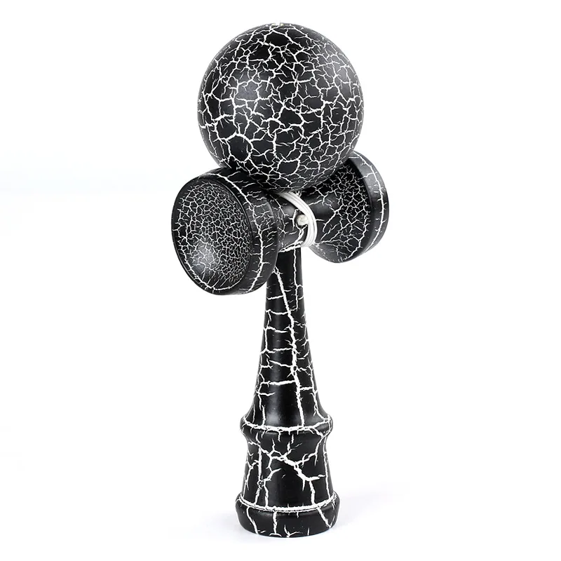 18 см трещины краски деревянный шар Kendama умелые жонглирование мяч игрушки японский традиционный Непоседа мяч дети взрослый досуг спорт подарок - Цвет: Color 4