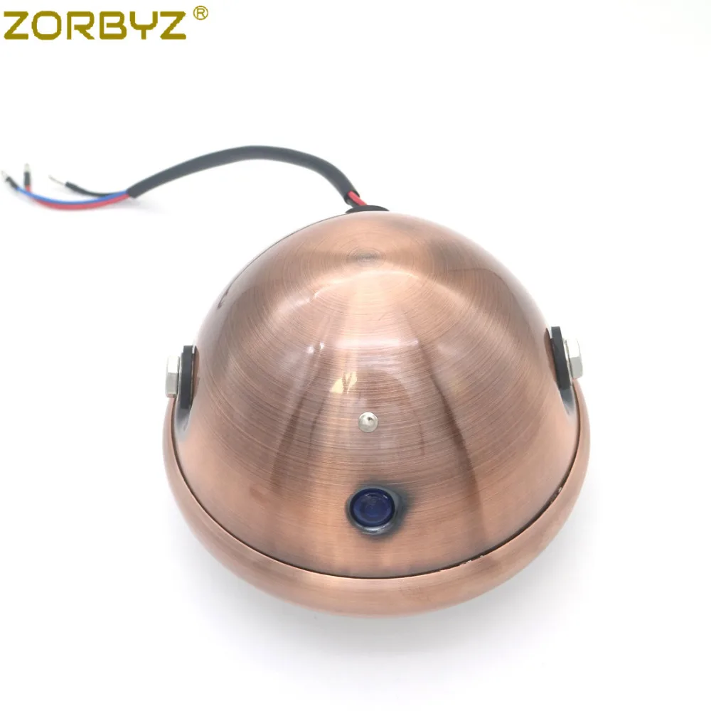 ZORBYZ мотоциклетная Ретро металлическая медная передняя фара с боковым