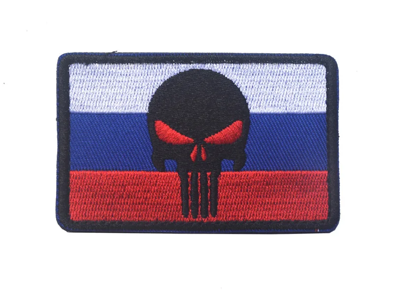 20 шт. вышивка Русский Флаг патч Каратель тактическая нашивка Военная Череп Значок боевой Brassard повязки Шевроны