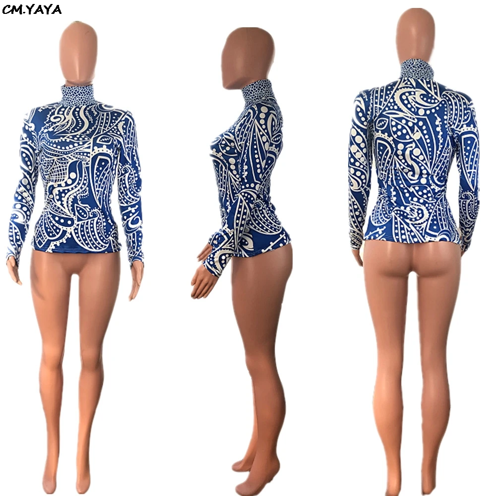 Женская Винтажная футболка с длинным рукавом принтом и стоячим вырезом 3 вида