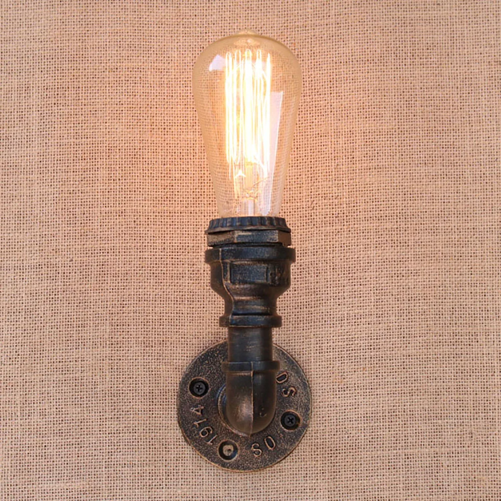 Винтажная железная настенная лампа E27 в стиле ретро 110 220 В|lamp bedside|iron water pipevintage wall