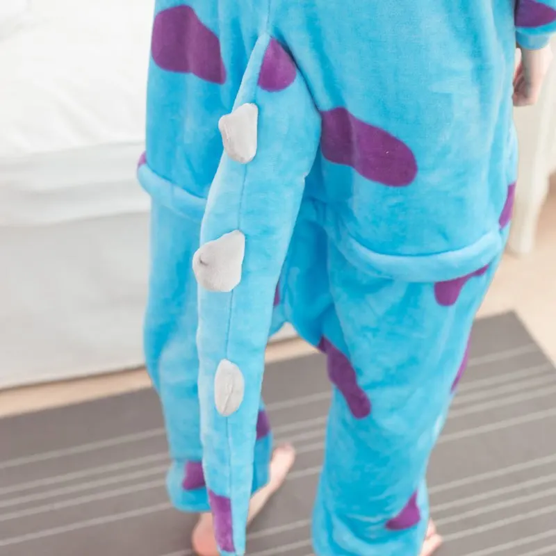 кигуруми Пижама с мультяшным принтом Салливан Кигуруми для женщин Monster Onesie Pijamas