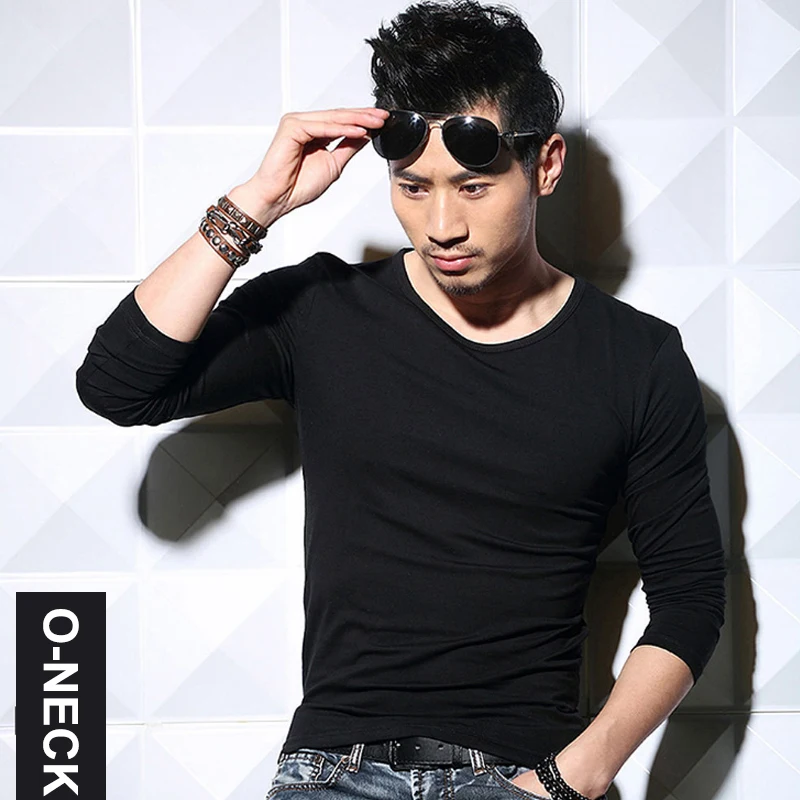 2017 брендовая футболка Для мужчин Новинка весны! Модное платье с О-образным